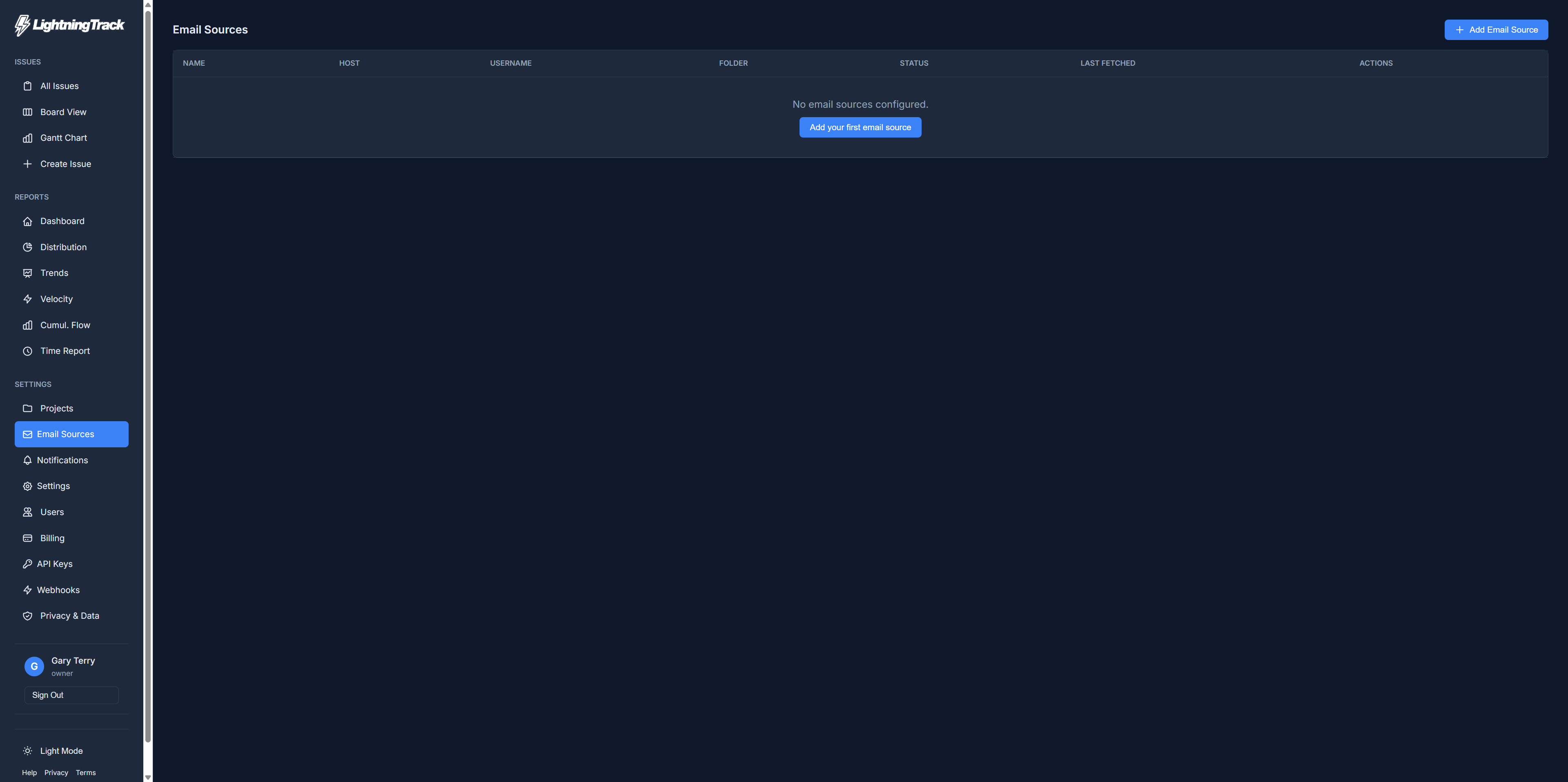 Email monitoring configuration